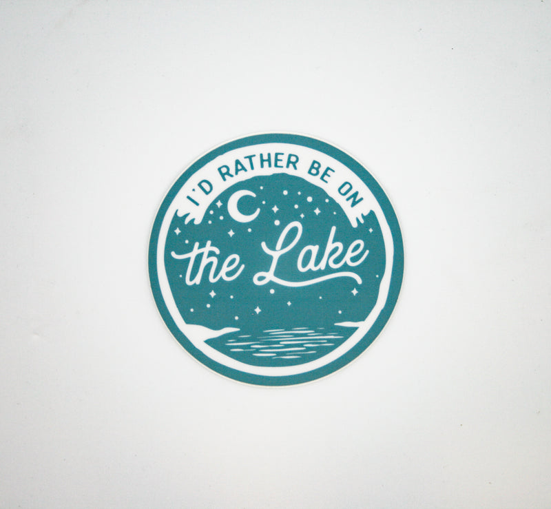 NW Stickers-Circle I'd Rather be on the Lake