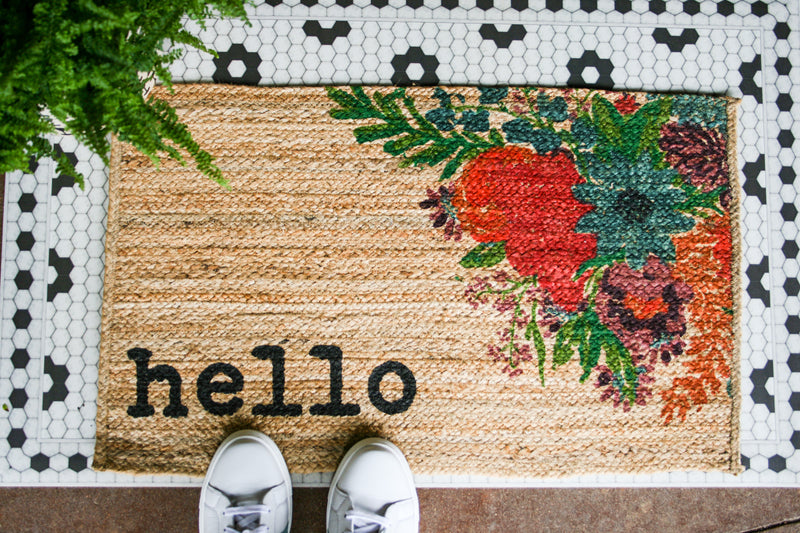 Mud Pie Hello jute doormat