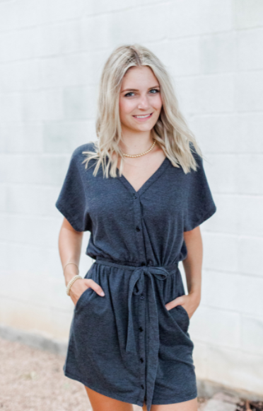 thea terry dress - black