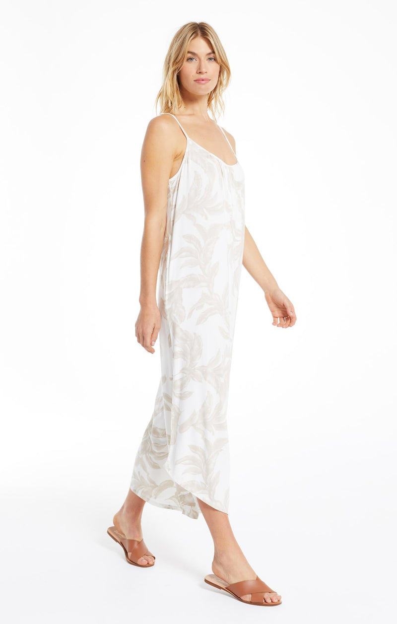 tira palm flared jumpsuit - bone